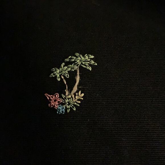 AKS Amy K Su embroidery Palm Trees Black Shirt XSP - Picture 8 of 11